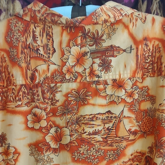 BOXER BOXER Hawaiian Shirt in Vibrant Orange Tropical Print. 3XL - Picture 6 of 12